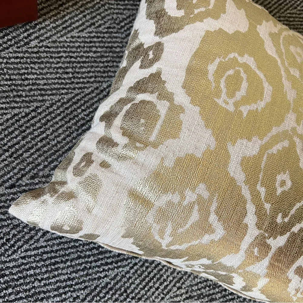 ✨ Gold Foil IKAT Anthropologie Pillow ✨
